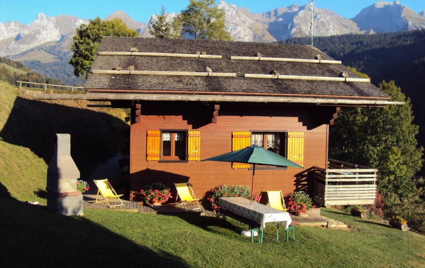 Location de vacances - Appartement à Le Grand-Bornand - terrasse extérieur - appt droit