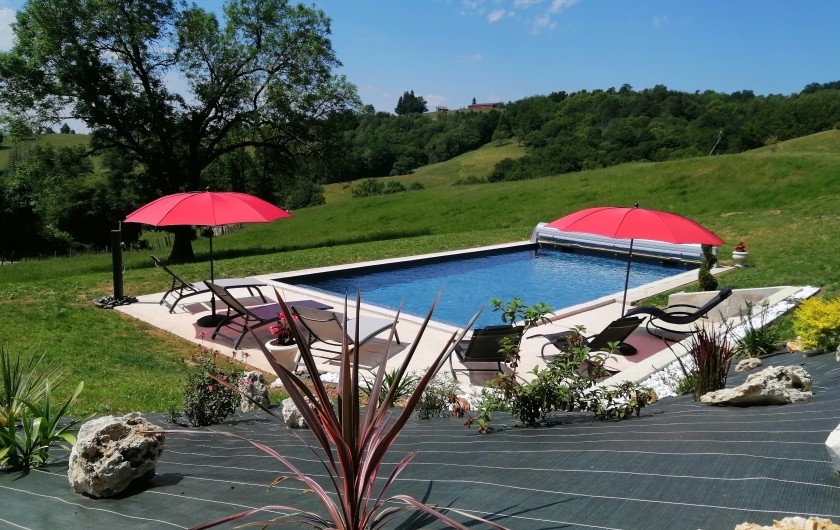 Location de vacances - Gîte à Saint-Étienne-de-Maurs - Piscine 10m*5m traitée au sel et filtrée au sable. Aucun produit chimique.