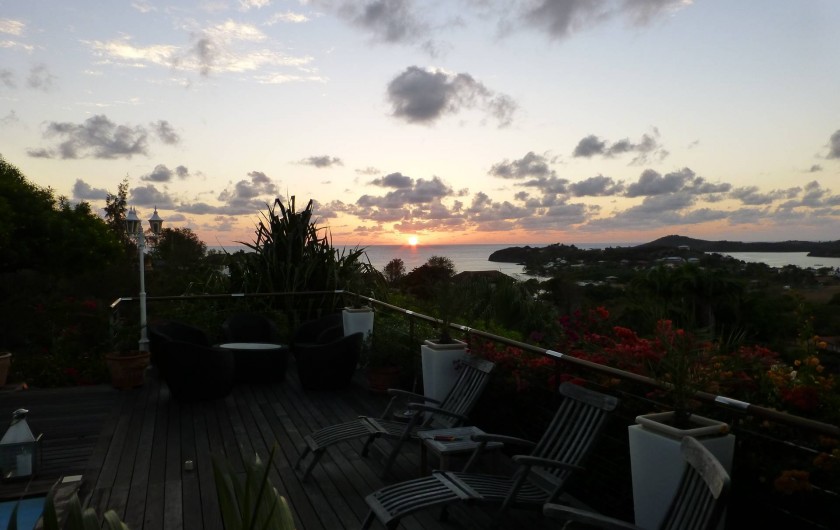 Location de vacances - Gîte à Le François - 6h lever de soleil depuis la terrasse