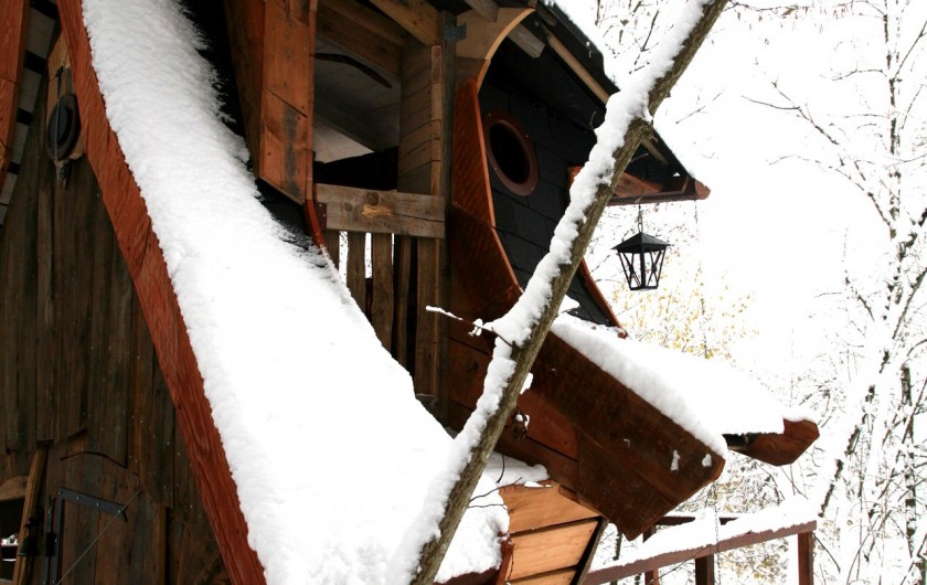 Location de vacances - Villa à Paladru - La petite cabane avec ses réserves de noix pour Tic et Tac.