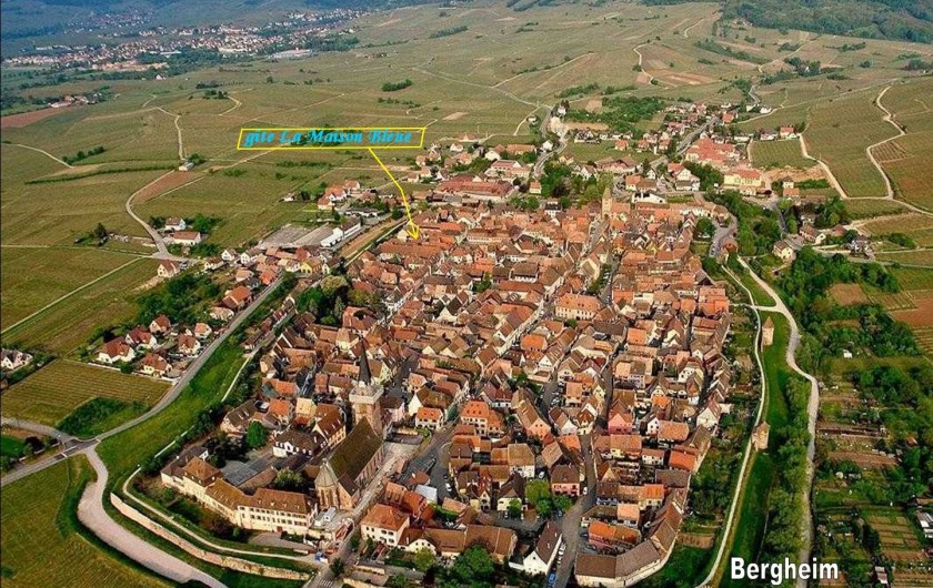 Location de vacances - Gîte à Bergheim - Vue aérienne de Bergheim