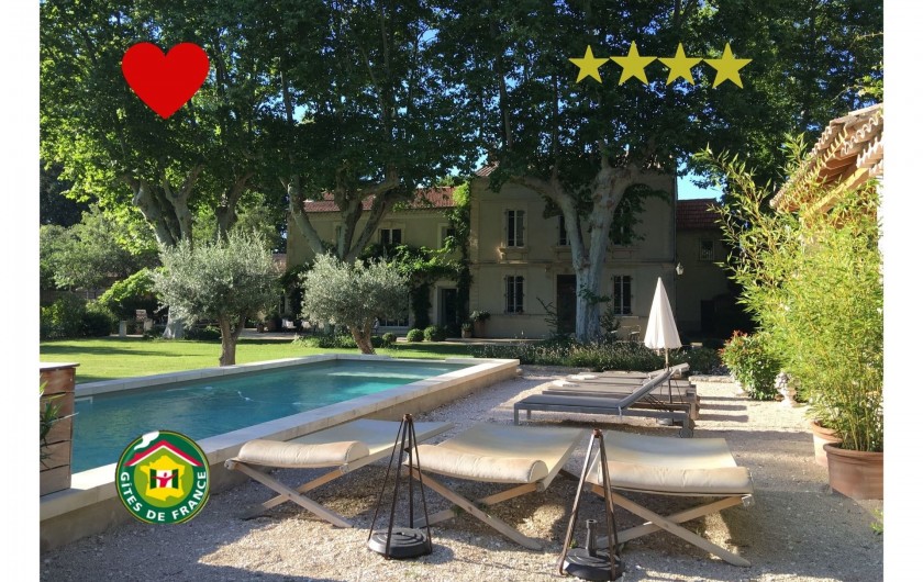 Location de vacances - Mas à Saint-Rémy-de-Provence - Mas des pampres, 4 étoiles, Label Gîtes de France