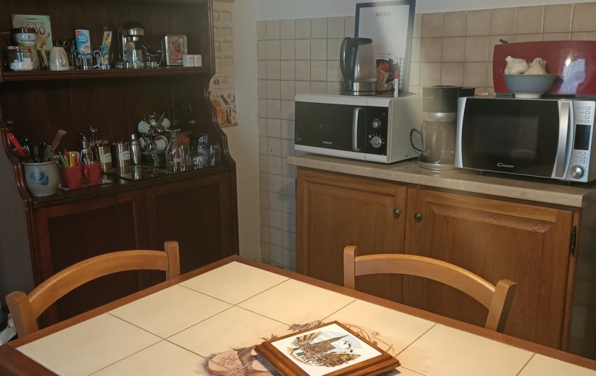 Location de vacances - Chambre d'hôtes à Sainte-Marie-aux-Mines - La cuisine partagée, ((en FORMULE SELF) pour   un BON petit déjeuné  au RDC