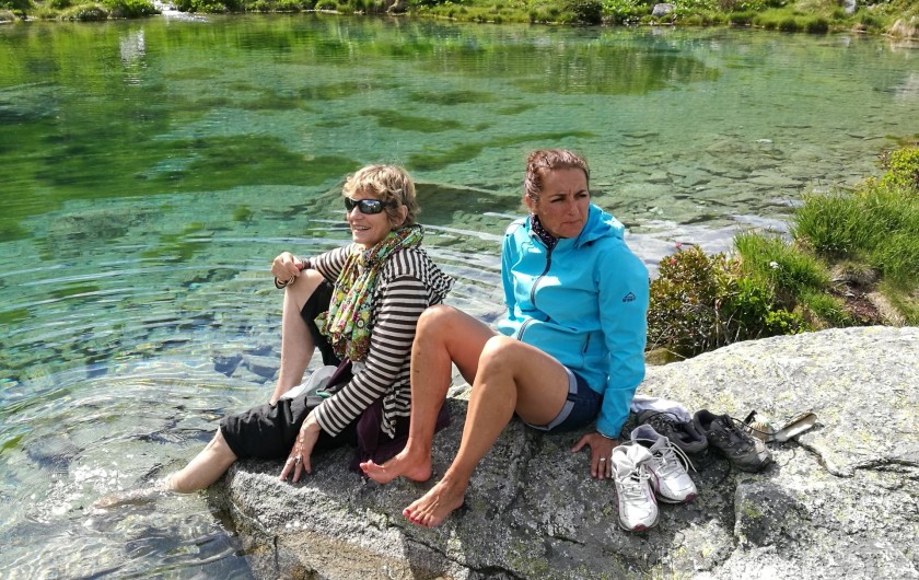 Location de vacances - Chalet à Valmeinier - Le lac vert: après une heure de ballade