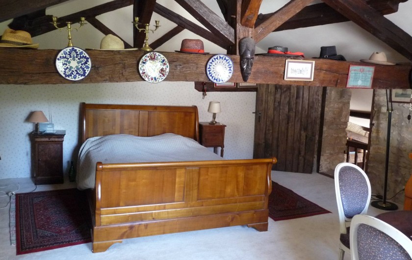 Location de vacances - Moulin à Migné-Auxances - chambre 4 à l'étage 1 lit de 160 cm + 2 lits de 90 cm