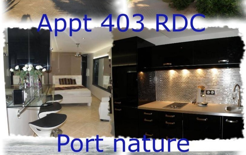 Location de vacances - Studio à Le Cap d'Agde - Cuisine équipée, notamment d'un réfrigérateur, congélateur, lave vaisselle...