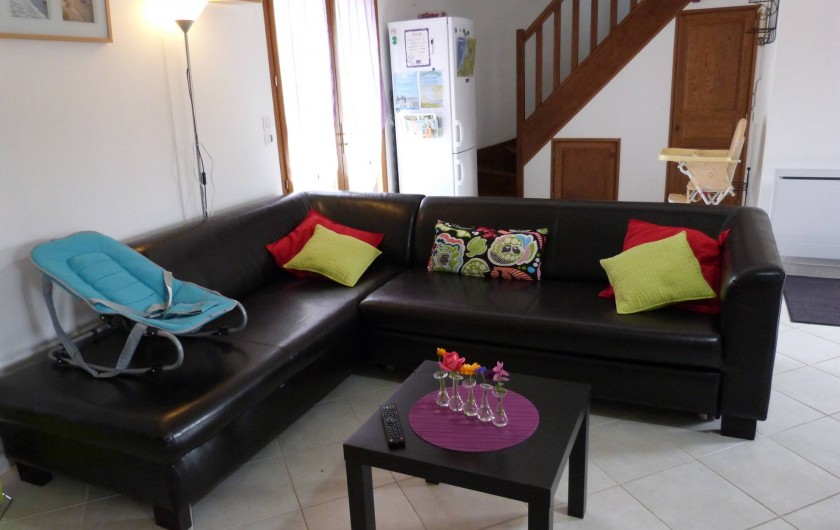 Location de vacances - Gîte à Tours-en-Vimeu - le coin salon donnant sur la terrasse