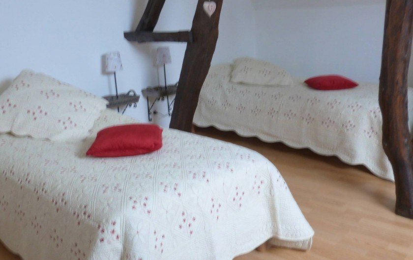 Location de vacances - Gîte à Tours-en-Vimeu - la chambre campagne avec 2 lits de 90