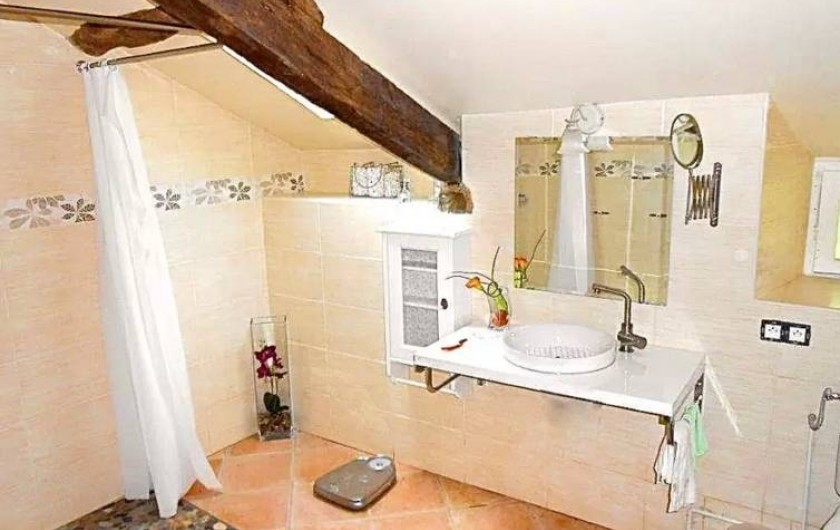 Location de vacances - Maison - Villa à Concoret - Salle de bain spacieuse avec douche accessible aux handicapés