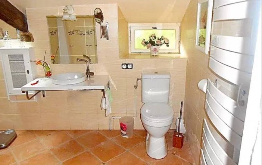 Location de vacances - Maison - Villa à Concoret - Toilettes rehaussées, assise bébé intégrée.