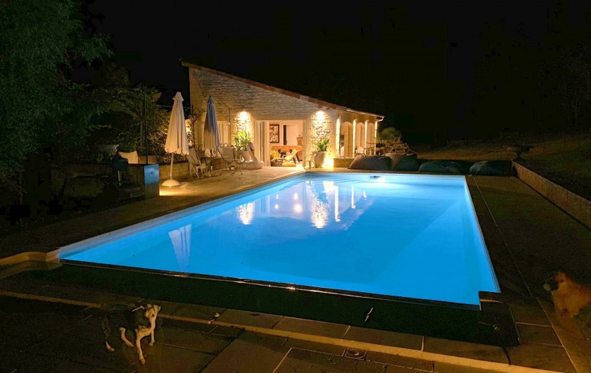 Location de vacances - Mas à Simeyrols - Piscine/Spa chauffés +abri plat sécurise le bassin & assure 30°C pdt 7mois