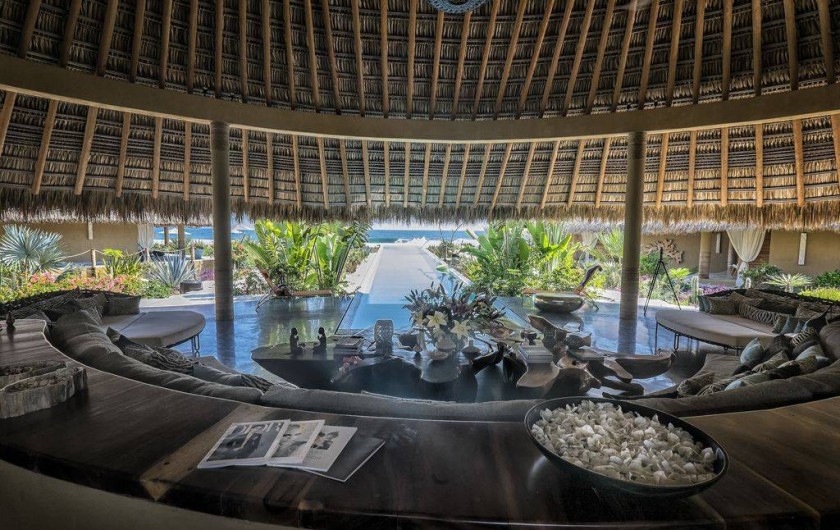 Location de vacances - Chambre d'hôtes à Puerto Escondido - Vue du Palapa principal