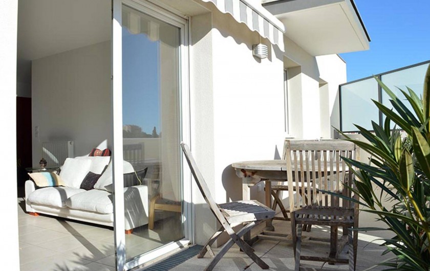 Location de vacances - Appartement à Banyuls-sur-Mer - Terrasse de 15m2. Accès depuis le séjour