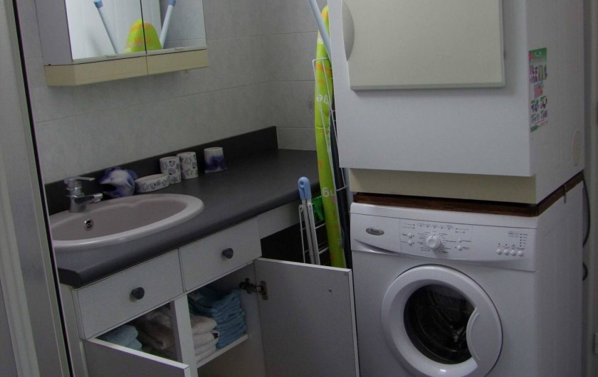 Location de vacances - Gîte à Pleudihen-sur-Rance - Salle d'eau  Serviettes, tapis, gants de toilette,  Lave-linge Sèche-linge