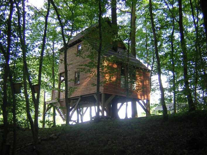 Location de vacances - Cabane dans les arbres à Signy-l'Abbaye - Notre Ruche : cabane Familiale