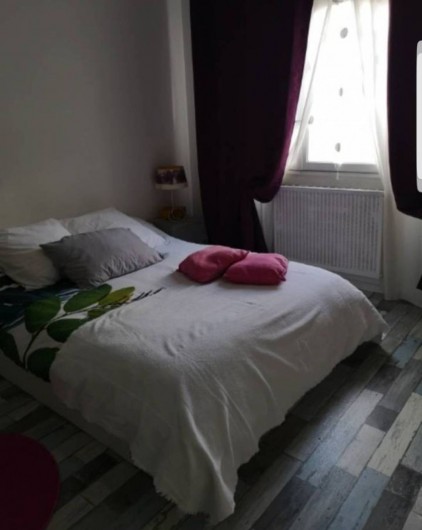 Location de vacances - Appartement à Saint-Étienne - Vous êtes dans la chambre, avec un lit pour 2 personnes