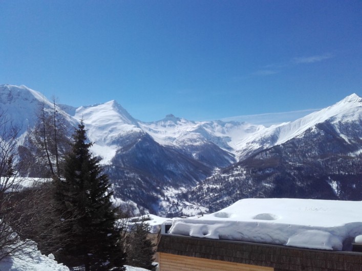 Location de vacances - Appartement à Orcières Merlette - Vue du balcon hiver