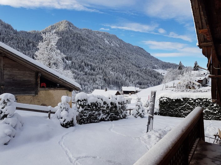 Location de vacances - Chalet à Les Diablerets - Vue sur la Vallée enneigée des Ormonts