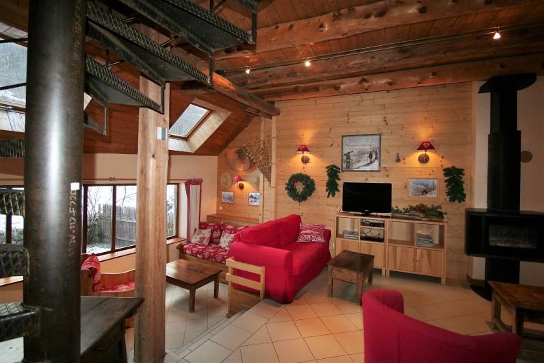 Location de vacances - Chalet à Puy-Saint-Vincent - Salon coin feu