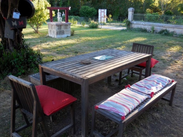 Location de vacances - Chambre d'hôtes à Laruscade - Grande table de jardin pour les repas