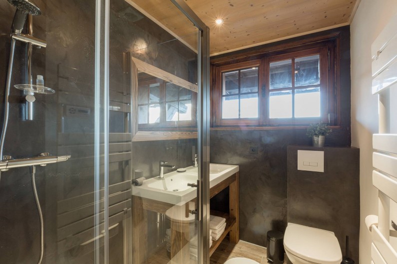 Location de vacances - Appartement à Combloux - salle de bain avec douche