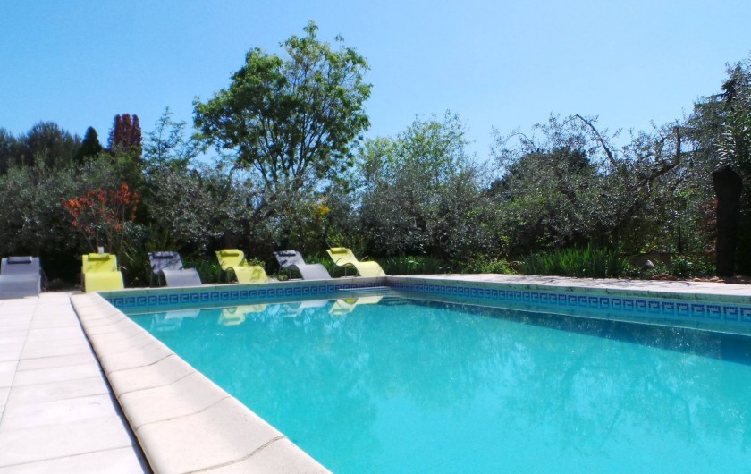 Location de vacances - Villa à Bezouce - Piscine réservée au gîte... N'oubliez pas la crème solaire !