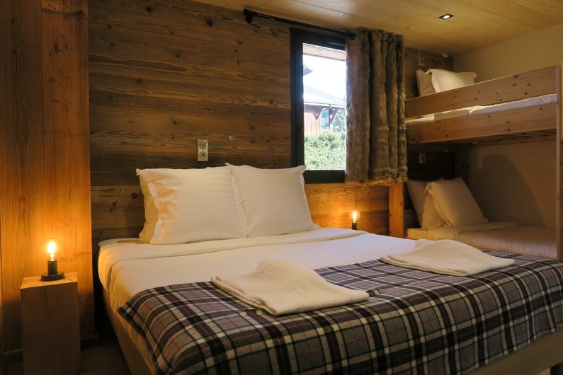 Location de vacances - Appartement à Les Gets - Chambre 3  Lit double ou 2 lits simple avec lits superposés
