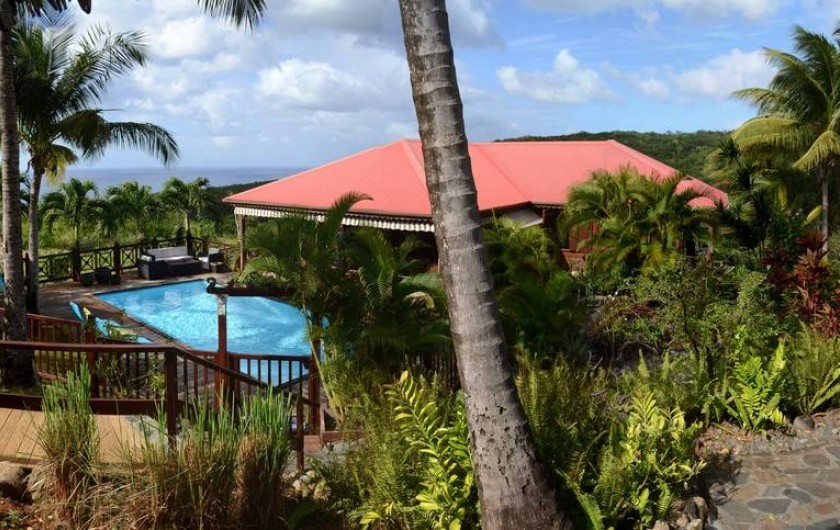 Location de vacances - Bungalow - Mobilhome à Deshaies - Vue mer desCaraibes et piscine accessible à tous nos clients