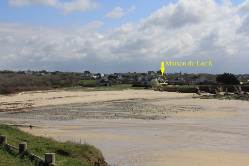 Location de vacances - Villa à Primelin - Plage du Loc' h et situation de la maison, sur la route de la Pointe du Raz.