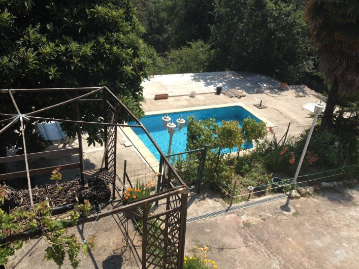 Location de vacances - Villa à Cantaron - La piscine vue de la terrasse