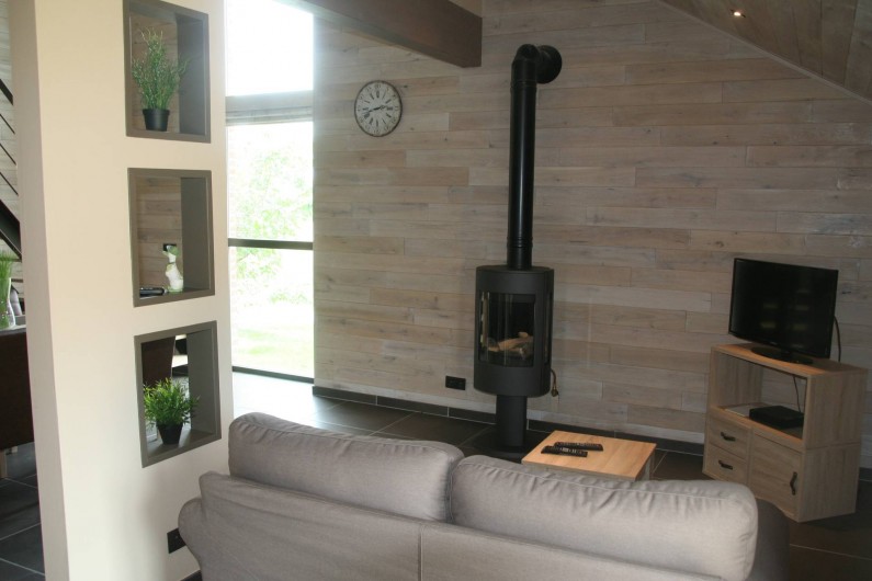 Location de vacances - Gîte à Wodecq - Foyer d'ambiance à commande à distance.