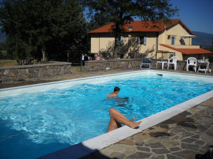 Location de vacances - Appartement à Incisa in Val d'Arno - Cerchiaia vue de la piscine
