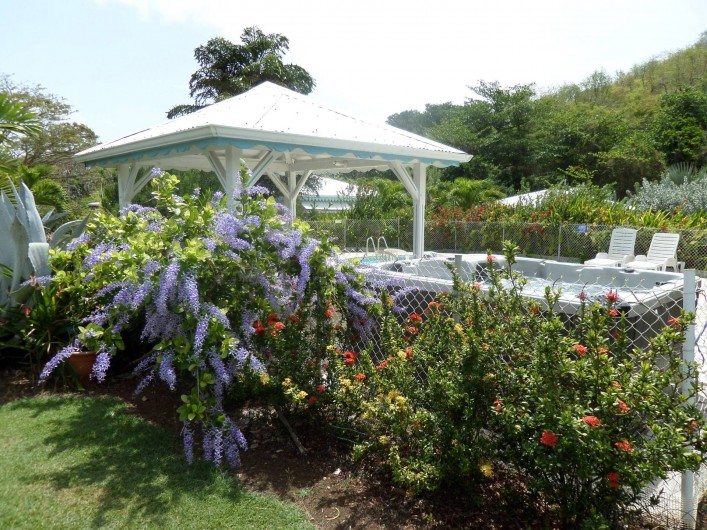 Location de vacances - Bungalow - Mobilhome à Le François - le jacuzzi permettant de se détendre agréablement .