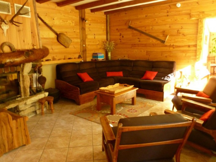 Location de vacances - Gîte à Saint-Agnan-en-Vercors - salon avec cheminée
