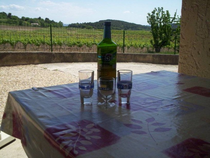 Location de vacances - Appartement à Saint-Martin-de-la-Brasque - terrasse  avec vue sur vignoble