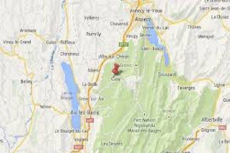 Location de vacances - Maison - Villa à Cusy - Carte de la région (entre le lac d'Annecy et le lac d' Aix-les-Bains)