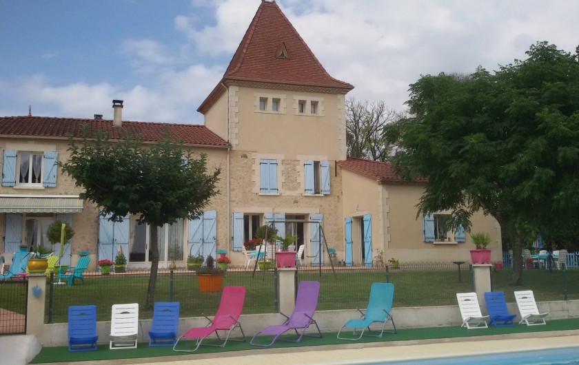 Location de vacances - Gîte à Castelnau-sur-Gupie - vue depuis la piscine