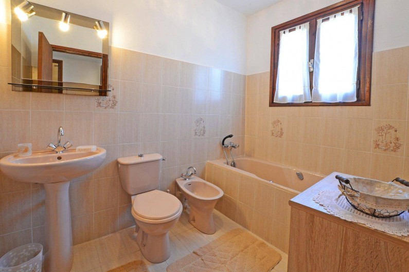 Location de vacances - Villa à Porto-Vecchio - SALLE DE BAIN AVEC FER A REPASSER ET SECHE CHEVEUX grande villa