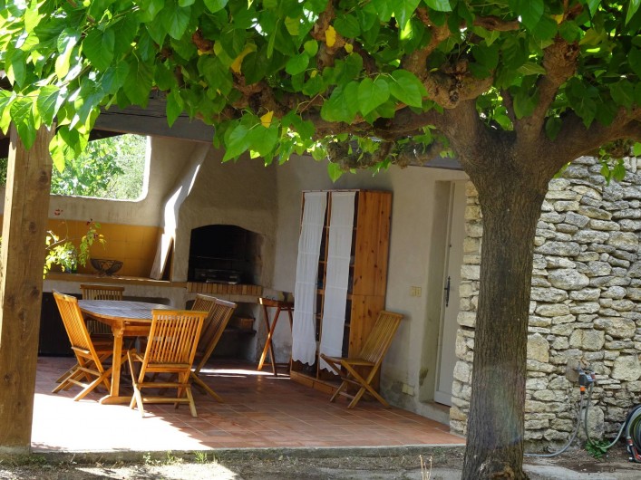 Location de vacances - Mas à Uzès - Pool house cuisine d'été