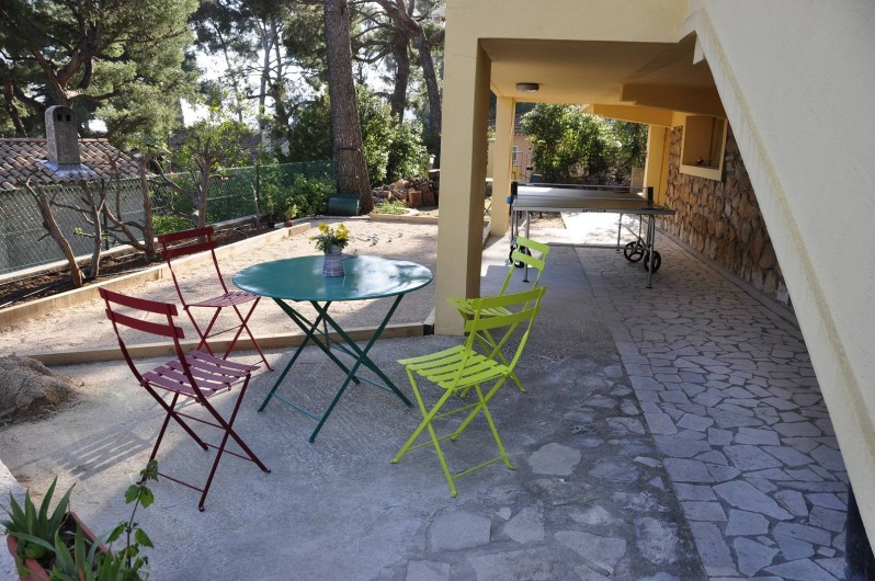 Location de vacances - Villa à Tamaris - Coin détente Rez de jardin exposé au  sud