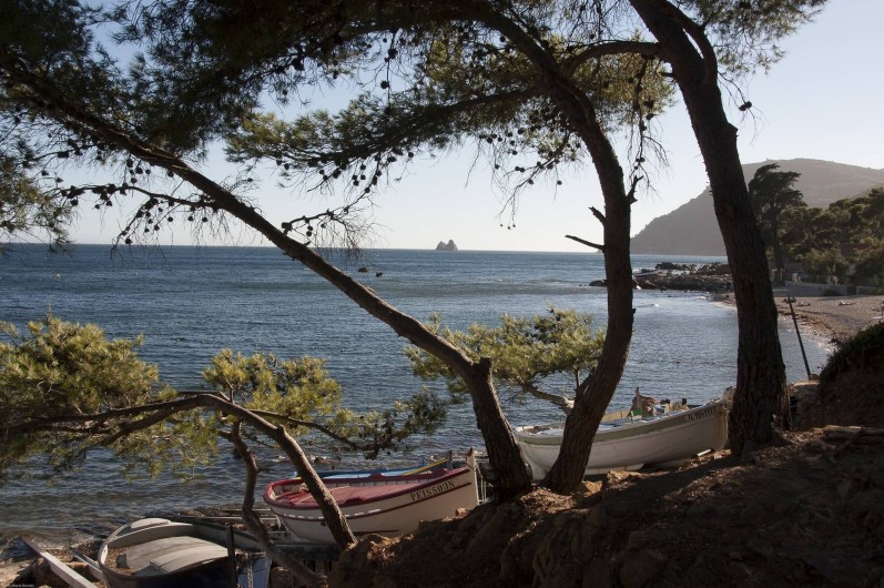 Location de vacances - Villa à Tamaris - Plage de la Verne Les Deux Frères au loin