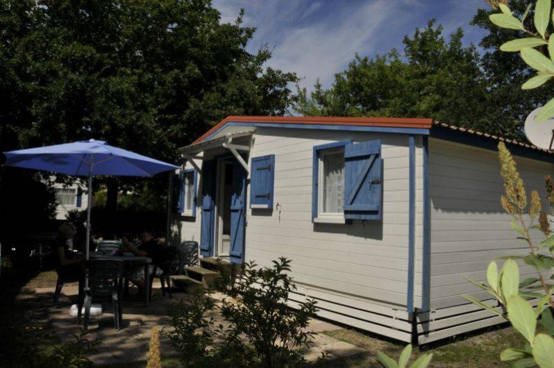 Location de vacances - Bungalow - Mobilhome à Biscarrosse - Chalet, 1 chambre lit double, 2ème chambre 2 lits simples superposés