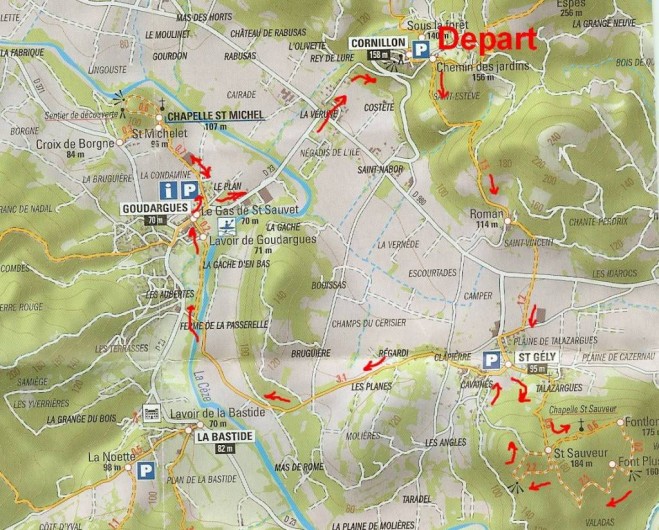 Location de vacances - Maison - Villa à Cornillon - exemple de randonnée au départ de Cornillon