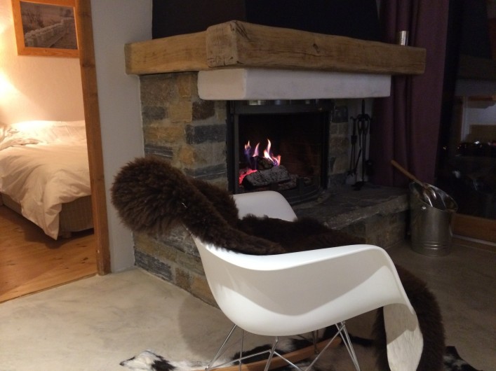 Location de vacances - Appartement à Arc 1800 - Coin cheminée
