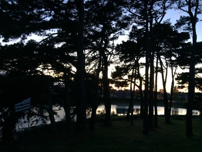 Location de vacances - Villa à Perros-Guirec - maison bordée par des arbres et un étang de mer