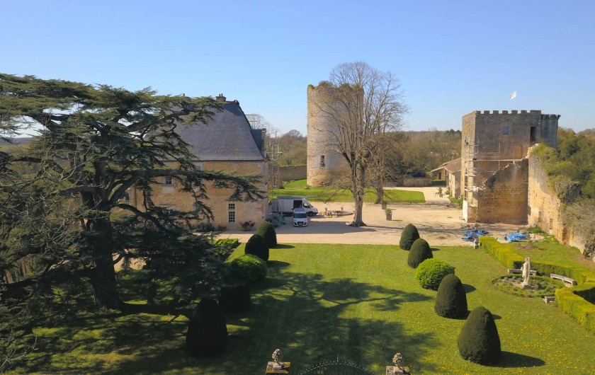 Location de vacances - Château - Manoir à Montreuil-Bonnin - Vue aérienne