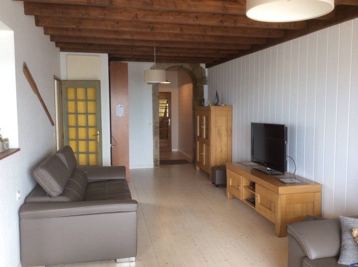 Location de vacances - Chambre d'hôtes à Guilvinec - salon, vue splendide sur mer