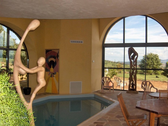 Location de vacances - Chambre d'hôtes à Saint-Laurent-d'Oingt - Notre piscine intérieure chauffée