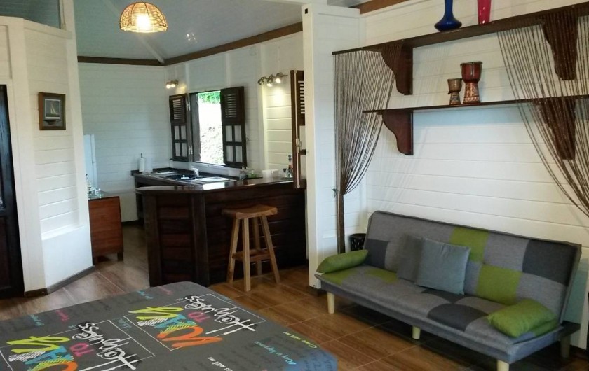 Location de vacances - Studio à Le Robert - Grande pièce de 60m², plafond haut, canapé lit pour une 3ème personne