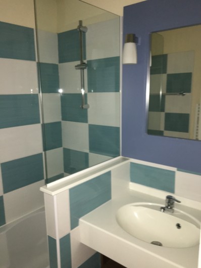 Location de vacances - Villa à Quend Plage - salle debain avec lavabo et baignoire/douche